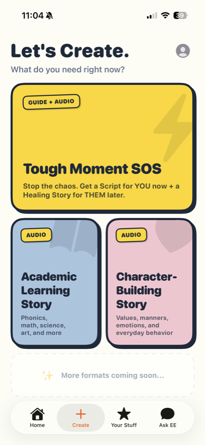 Story creation screen